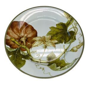 Botanical Pumpkin by Williams Sonoma 8.5” Salad Dessert Plate 2012 Fall Harvest